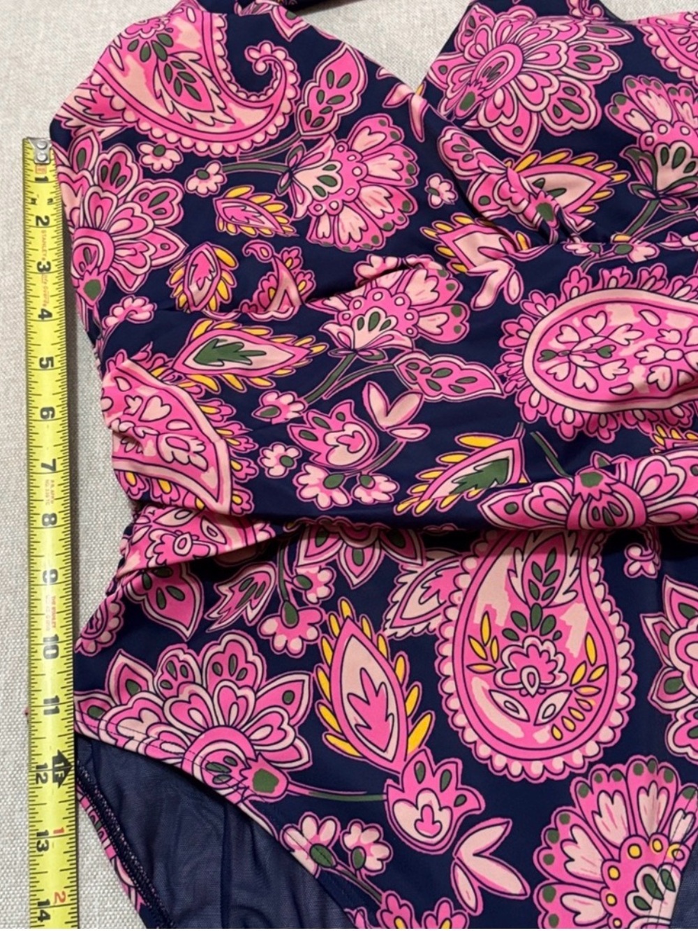 Gorgeous BODEN One Piece SwimSuit-Sz 8R-Ties at Neck-V Neck Wrap Front-Pinks-EUC - Picture 4 of 9